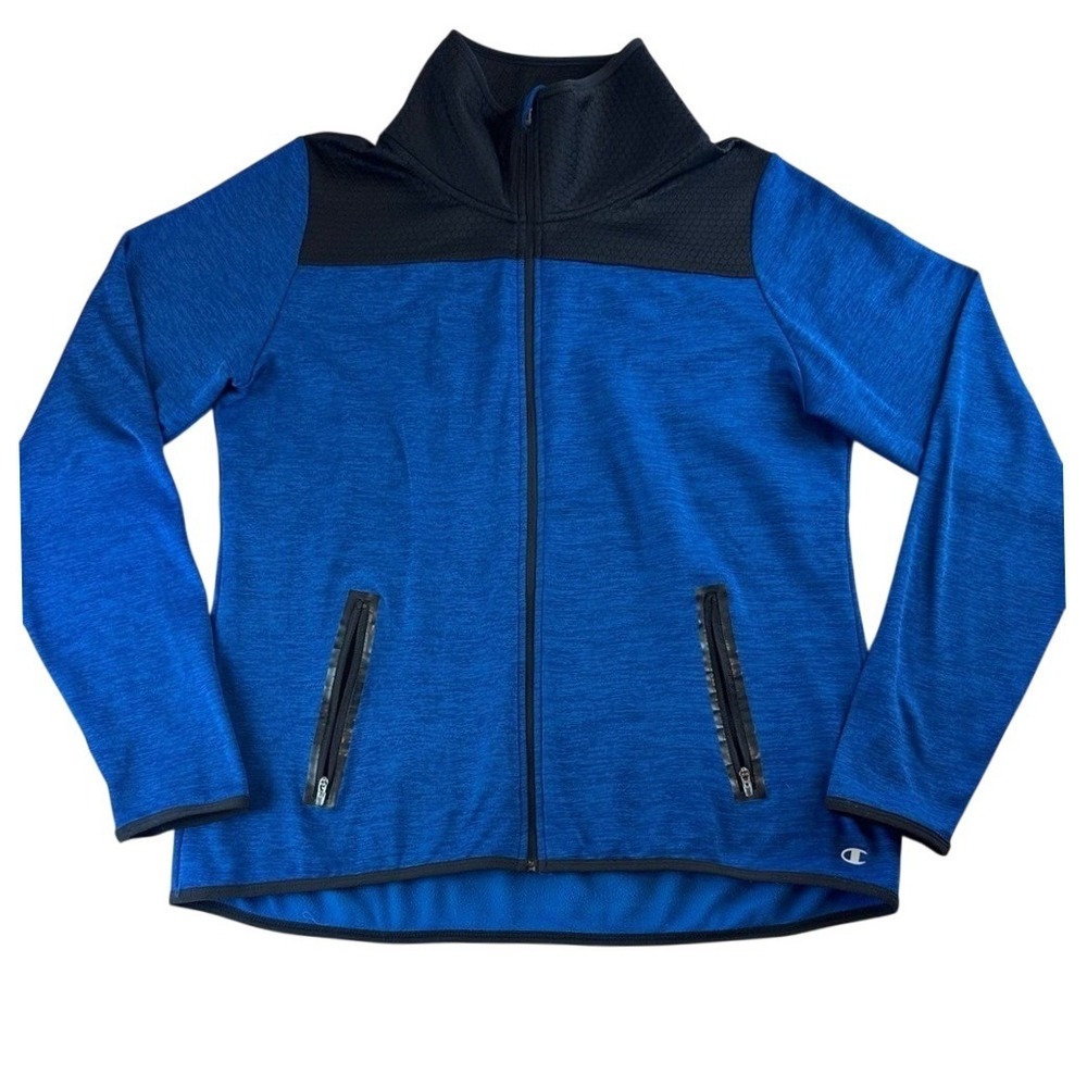 Champion Performance Blue & Black Colorblock Warm CTRL Full Zip Jacket Men XL